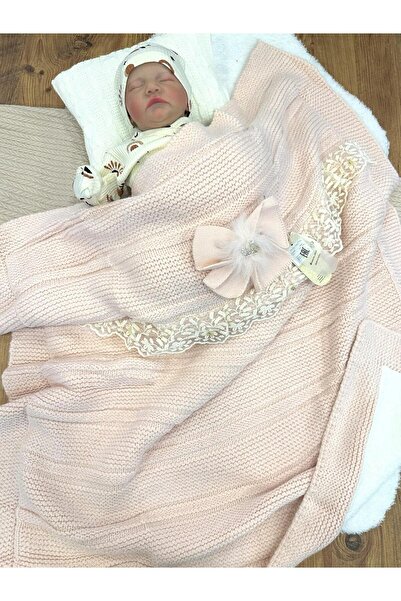 Papyon Baby Kids Güpürlü Organik Kuzu Yünü Triko Welsoft Bebek Battaniyesi 10...