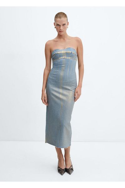 MANGO Woman Foil Denim Dress