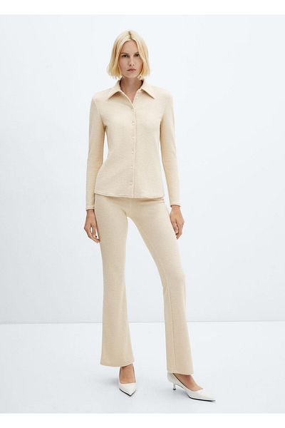 MANGO Woman Flared knitwear pants