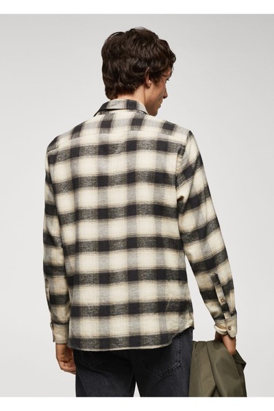 MANGO Man Kareli pamuklu regular fit gömlek