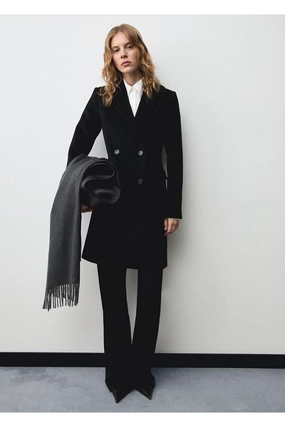 MANGO Woman Double-breasted wool coat
