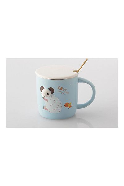 Dania Multi-Use Mug With Spoon Blue/White