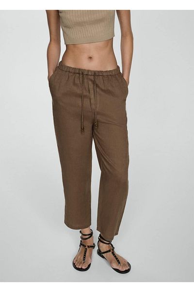 MANGO Woman Plátěné jogger kalhoty