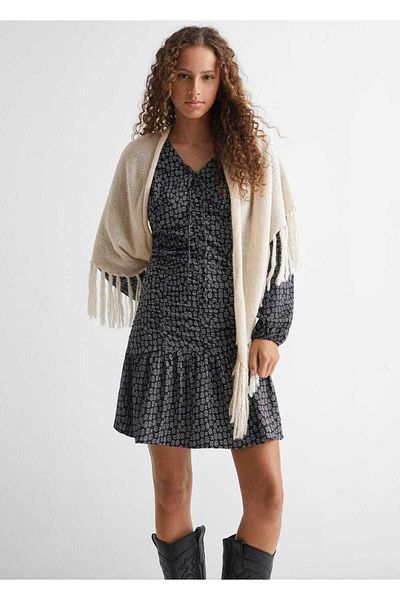 Mango Teen Poncho cu franjuri