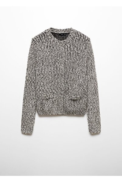 MANGO Woman Dokulu Ribana Triko Hırka