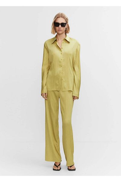 MANGO Woman Pleated satin pants