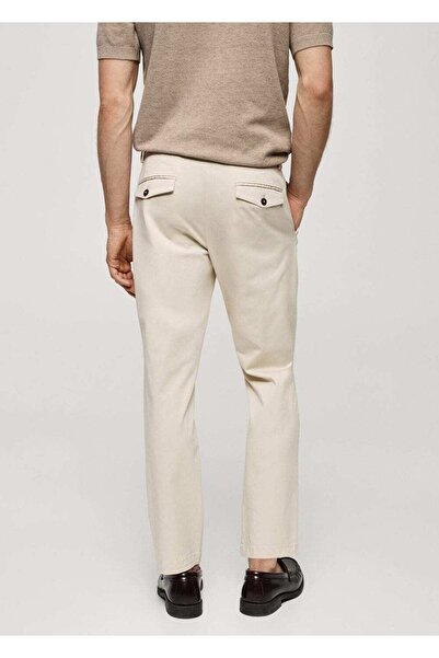 MANGO Man Tapered Kesim Pamuklu Cropped Pantolon