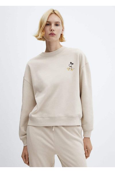 MANGO Woman T-Shirt mit Mickey-Mouse-Muster