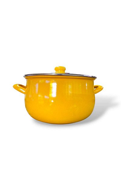 ALEV EMAYE 6 Liter Yellow Enamel Pot - 24 cm