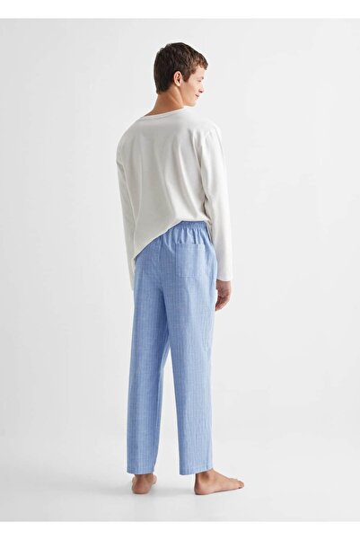 Mango Teen Çizgili uzun pijama takımı