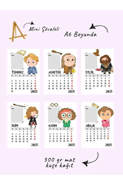 Bküp Tasarım Harry Potter Tasarımlı Şövale Masa Takvimi 2025 - 2