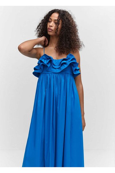 MANGO Woman Rochie lungă cu volane