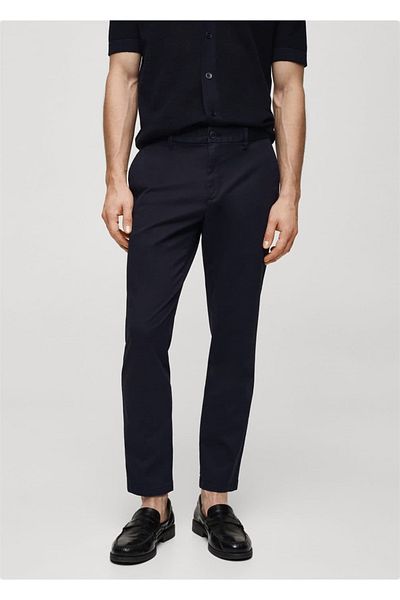 MANGO Man Cotton Tapered Cropped Παντελόνι