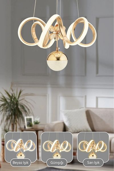 VENON Venus 3-Color Light Modern Chandelier with Dimmer - Living Room Kitchen Closure