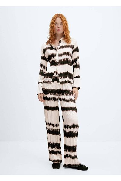 MANGO Woman Plisowana koszula typu tie-dye