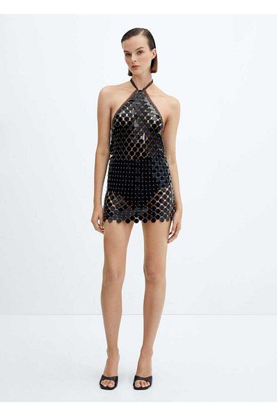 MANGO Woman Dress with metallic disc