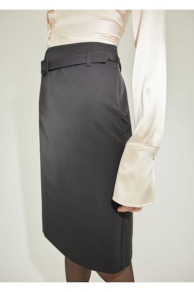MANGO Woman Pencil skirt with belt