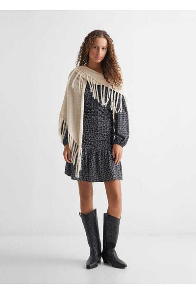 Mango Teen Poncho cu franjuri