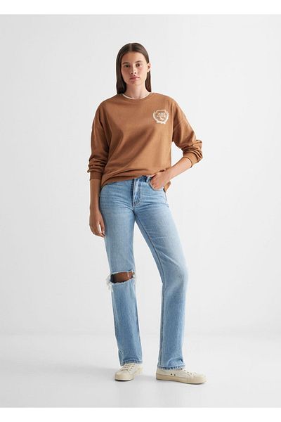 Mango Teen Φούτερ με γραπτό και σχέδιο
