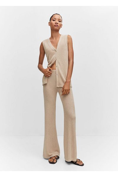 MANGO Woman Flared knitwear pants