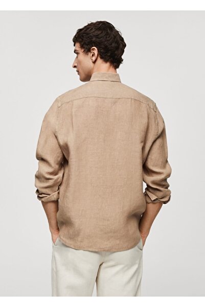 MANGO Man Klasik Kesim %100 Keten Gömlek