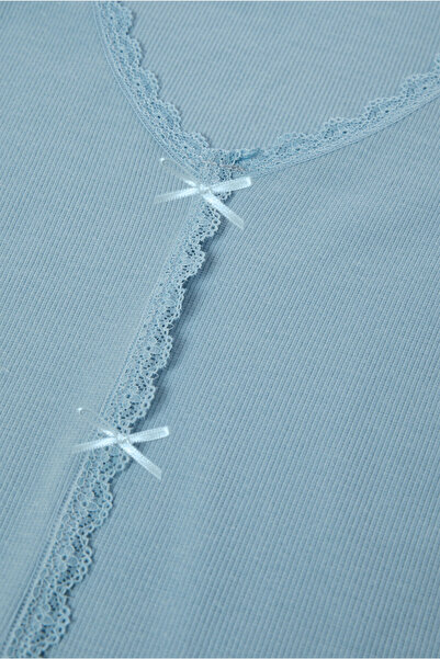 koza iç giyim Set de pijamale colorate din bumbac și dantela și panglică/fundă pentru femei