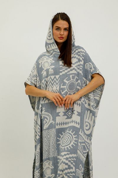 Befera Design Poncho de muselină Kimono etnic 100% bumbac halat de baie jacquard caftan rochie de baie