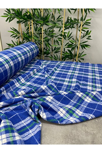 ipekkumaş Mavi Ekose Oduncu Desen Elbiselik Gömleklik Kumaş Ürünümüz Adet Ola...