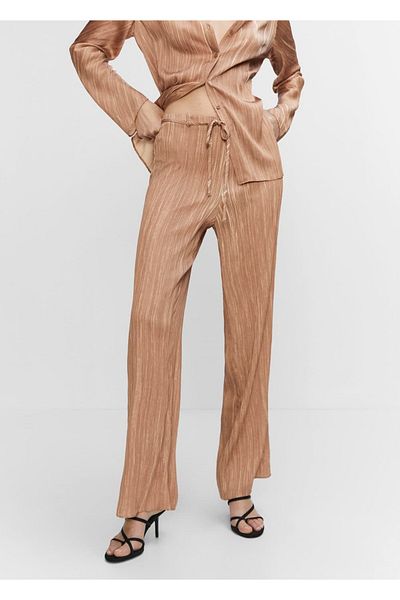MANGO Woman Pleated satin pants