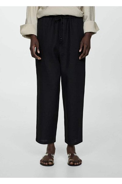 MANGO Woman Linen jogger pants