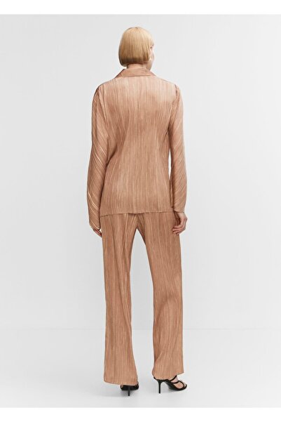 MANGO Woman Pilili saten pantolon