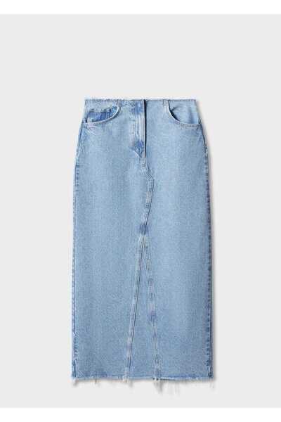 MANGO Woman Uzun Denim Etek