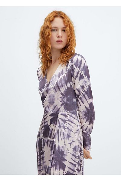 MANGO Woman Satin-Batikkleid