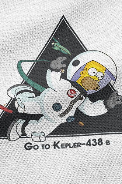 Overoz Αστροναύτης με τύπωμα Ημι oversized Λευκό μπλουζάκι 1154