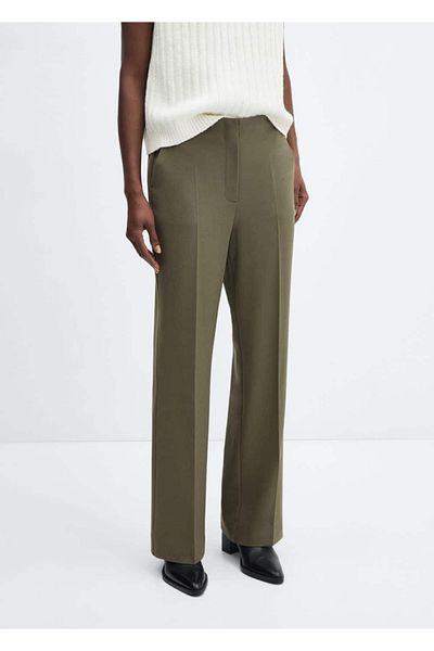 MANGO Woman Long Straight Cut Trousers