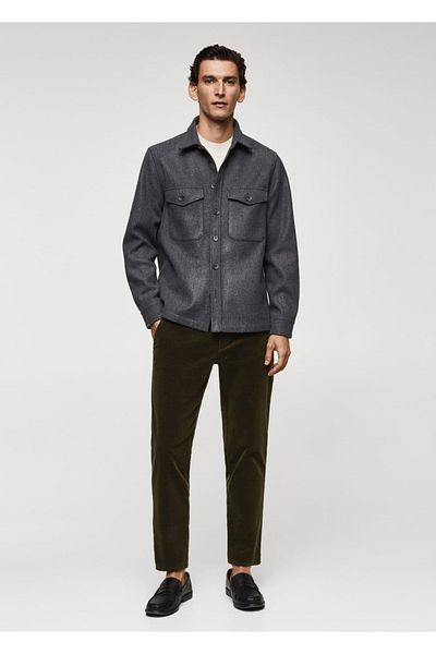 MANGO Man Corduroy Trousers - Slim Fit and Drawstring