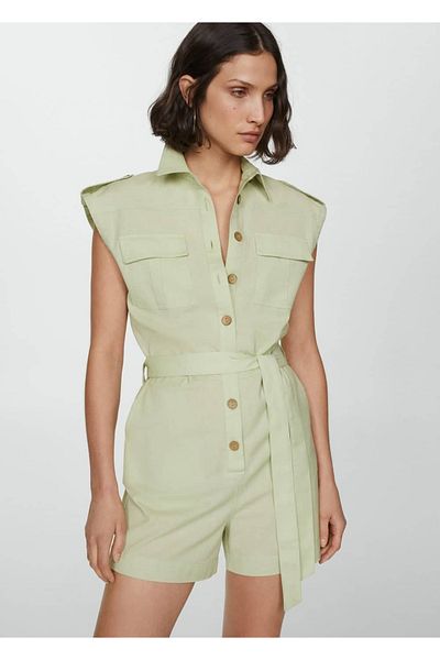 MANGO Woman Shorts Jumpsuit - Bow Detail