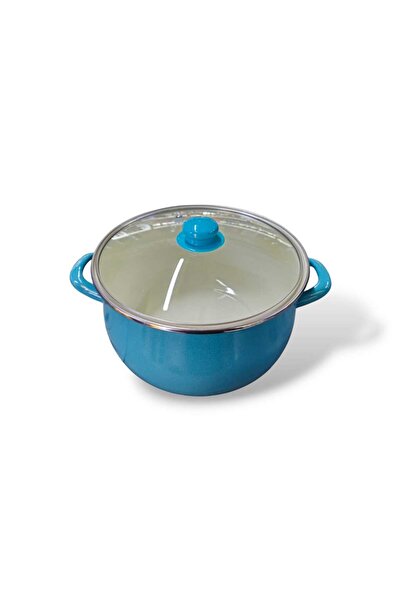 ALEV EMAYE Turquoise Enamel Pot - 24 cm (6 Liters)