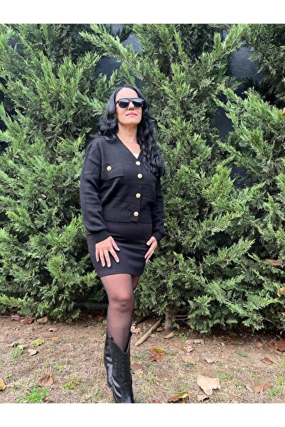 Butik GOLD DÜĞMELİ CEP DETAYLI HIRKA