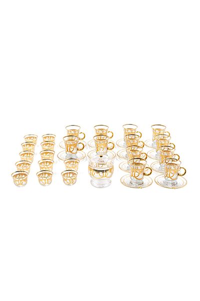 Dania 50 Piece Tea And Coffee Set Gold/Clear 6x9cm