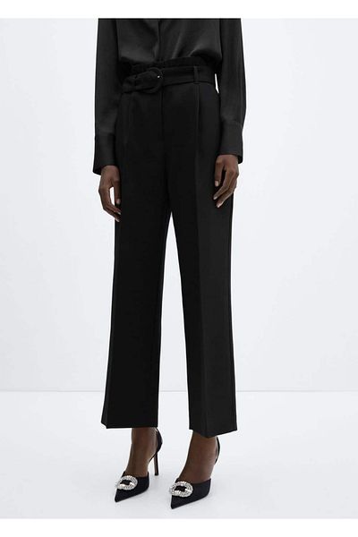 MANGO Woman Belted Paperbag Pants