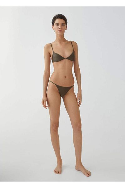 MANGO Woman Partea de jos de bikini cu detalii metalice