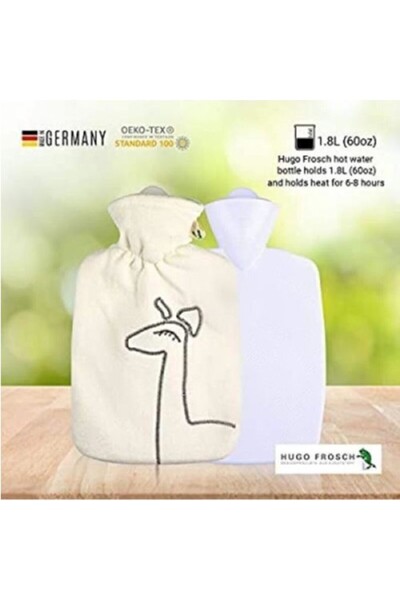 Hugo Frosh Germany Hugo Frosch Germany Koku Yapmayan Sıcak Su TorbasıZürafa Desenli Kılıflı-krem 1,8lt
