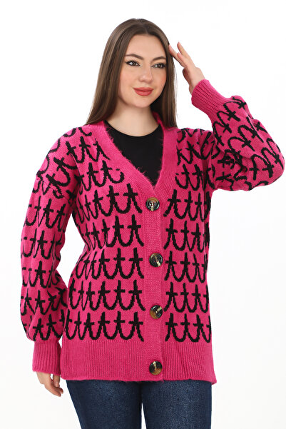 dignus Sportness Oversize Knitted Detail Buttoned Knitted Sweater Cardigan