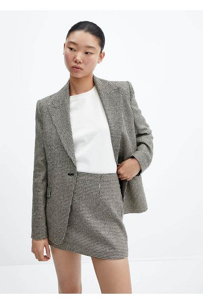 MANGO Woman Minisukně rovného střihu se vzorem Houndstooth