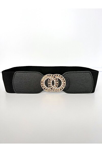 ENOFE 6 cm lastikli ve Taşlı tokalı ULTRA LÜX kaliteli kemer