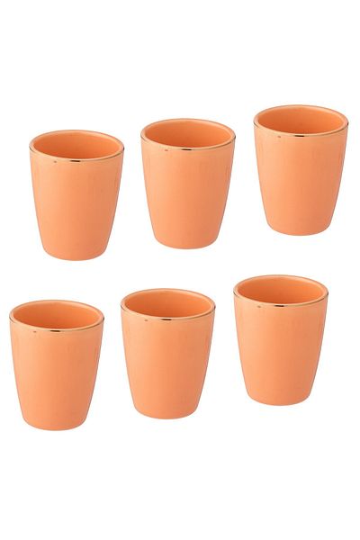 Dania A set of 6-piece porcelain cups for tea, coffee and espresso, for multiple uses