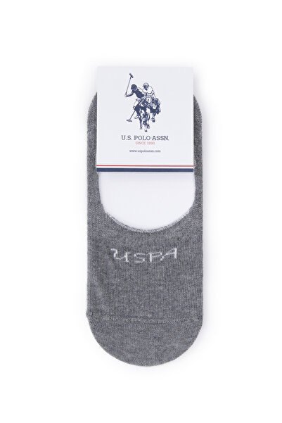 U.S. Polo Assn. Women's Gray White 2-Piece Ballerina Socks 50299024-Vr013