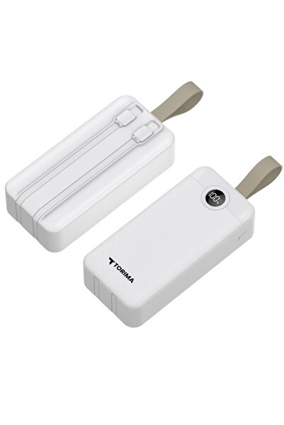 Torima TRM-1035 Beyaz 30000mAh 2 Çıkışlı Taşınabilir Hızlı Şarj Dijital Göstergeli Powerbank