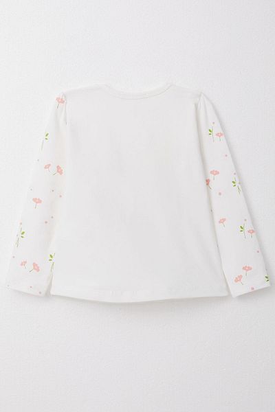 Breeze 1.5-5 Years Old Girl's T-Shirt - Long Sleeve, Cool, Slogan Print, Ecru
